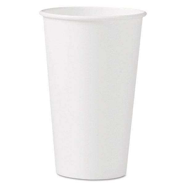 1000-PACK OF Cup Paper SOLO 316W-2050 16 oz Single-Sided Poly Paper Hot Cups - 50 Count, Perfect for Coffee, Tea, and Hot Chocolate