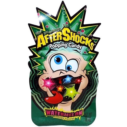 192-PACK OF Popping Candy Watermelon Aftershocks, 8 - 24 - 0.33 Oz