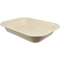400-PACK OF CONTAINER TAKEOUT World Centric Compostable 36 oz PLA-Lined Fiber Trays 10 x 7.5" | 400 count