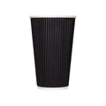 500-PACK OF Cup Paper Karat 500 ct 16 oz Paper Coffee Cups | Ripple | 90 mm | Black
