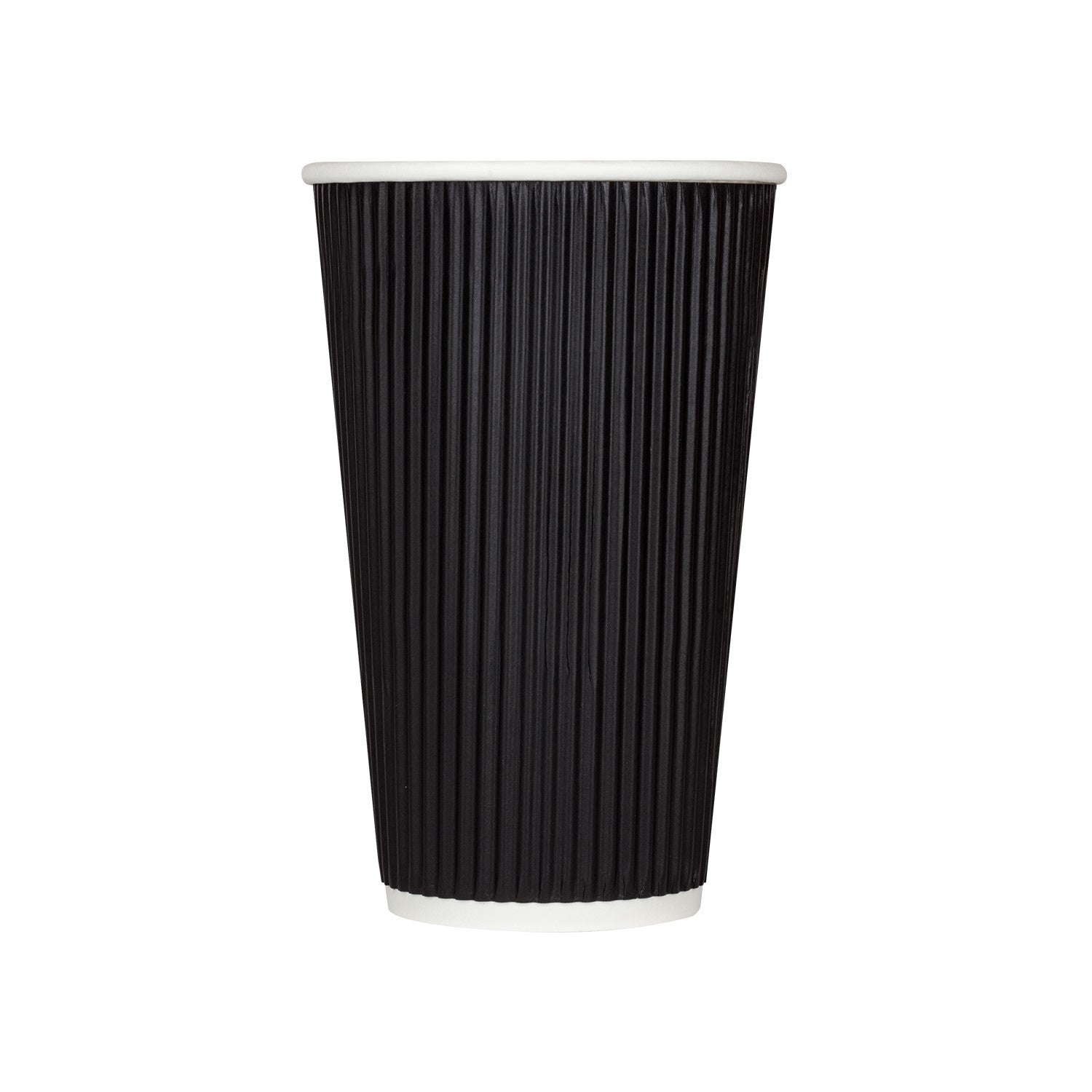 500-PACK OF Cup Paper Karat 500 ct 16 oz Paper Coffee Cups | Ripple | 90 mm | Black