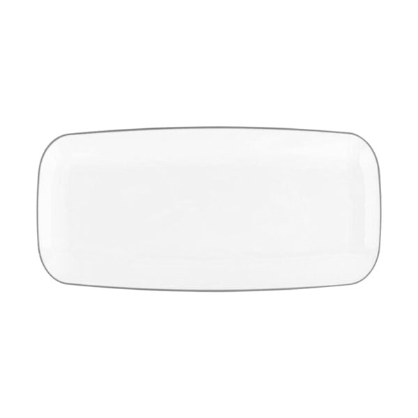12-PACK OF Plate Plastic 10.6x5 White Silver