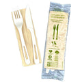 500-PACK OF CUTLERY SET World Centric 6" Compostable tPLA Fork, Knife & Napkin Set Individually Wrapped | 500 count