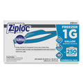 250-PACK OF Ziploc 364937 1-Gallon 2.7 mil. 10.56 in. x 10.75 in. Double Zipper Freezer Bags - Clear (250/Carton)