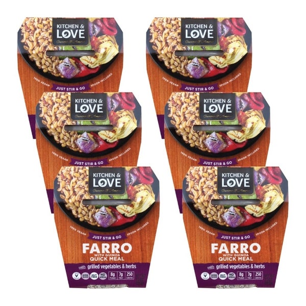 6-PACK OF Grain Specialty Farro Grilled Vegetable Herb Kitchen And Lov 7.9 oz
