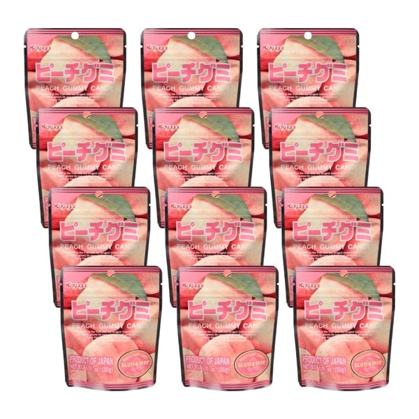 12-PACK OF Candy Gummy Peach Kasugai 1.76 oz