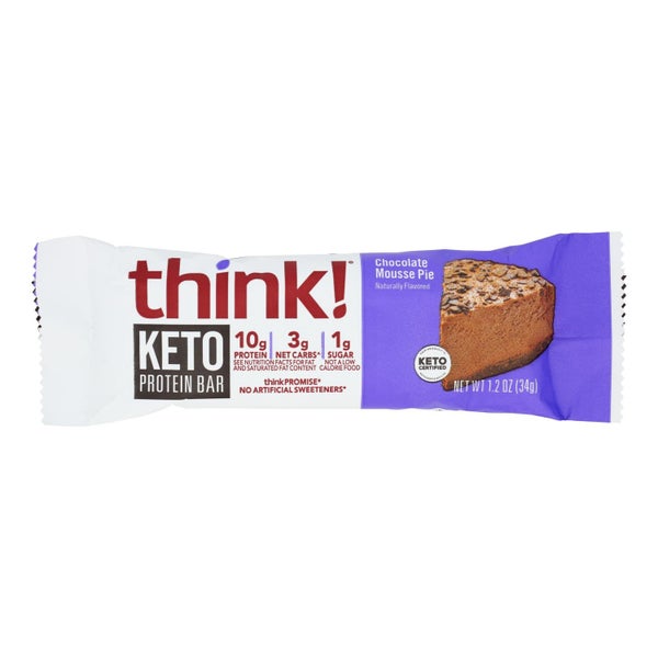 10-PACK OF Bar Chocolate Mousse Pie Think! 1.2 oz