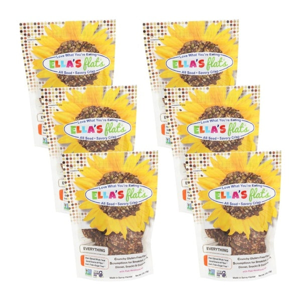 6-PACK OF Cracker Crisp Everything Ellas Flats 4.8 oz