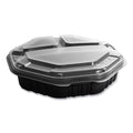100-PACK OF Container Food SOLO 809014-PP94 OctaView 3-Compartment Plastic Hot Food Containers - 38 oz, Black/Clear, Perfect for Meal Display and Delivery (100/Carton)