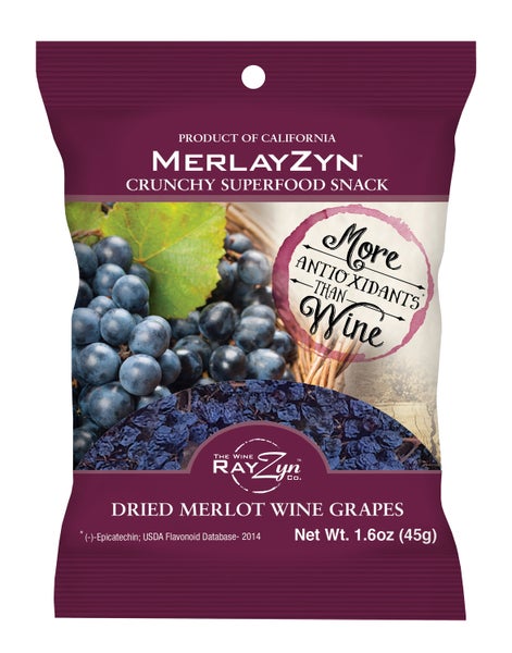 12-PACK OF Snack Raisin MerlayZyn Wine Raisins, Wine Rayzyn