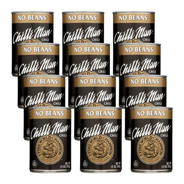 12-PACK OF Soup Chili No Beans Chili Man 15 oz