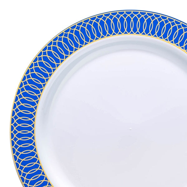 12-PACK OF Plate Salad 7.5" White Gold Spiral