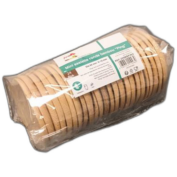 24 CT-PACK OF DISH ROUND BAMBOO