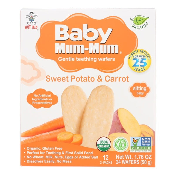 6-PACK OF Snack Puff Organic Sweet Potato And Carrot Baby Mum Mum 1.76 oz