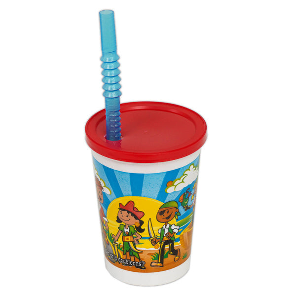 250-PACK OF CUP PLAS KIDS FUN CUP LID/STRW