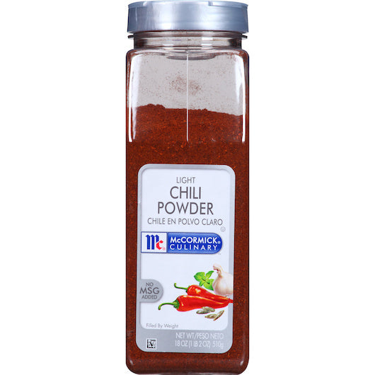 6-PACK OF Culinary Light Chili Powder Mccormick Culinary, 6 - 18 Oz
