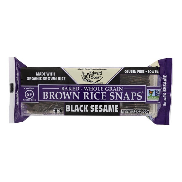 12-PACK OF Cracker Rice Black Sesame S Wallace Edwards & Sons 3.5 oz