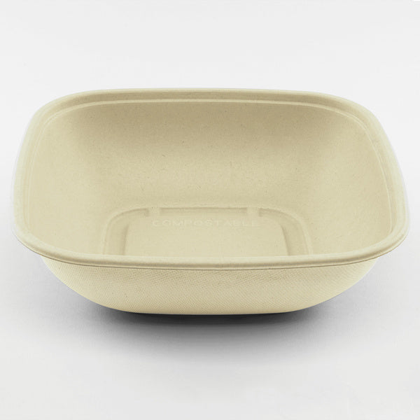 300-PACK OF Bowl Multiuse Karat Earth 48oz Molded Fiber Square Bowl, PFAS Free, Natural - 300 pcs