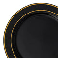12-PACK OF Plate Appetizer 7.5" Black Gold Edge