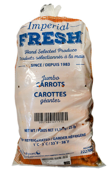 25 LB-PACK OF CARROT FRESH JUMBO