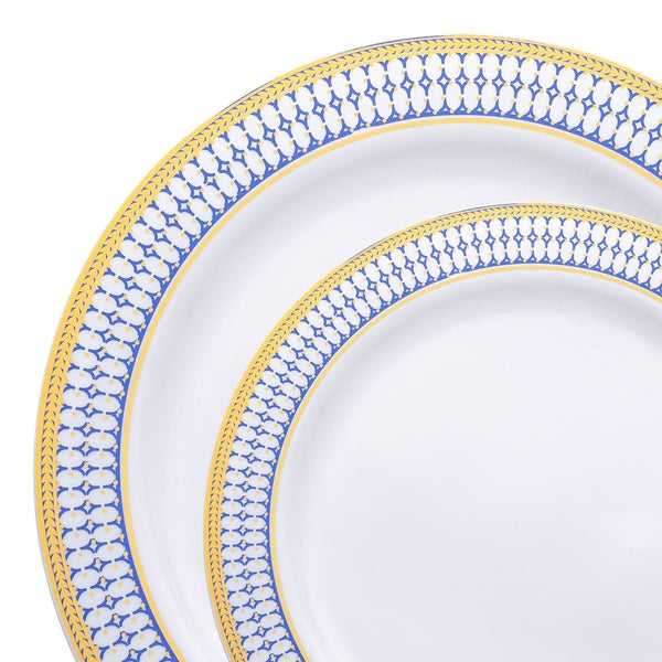 120-PACK OF Plate Set White Blue Gold Chord