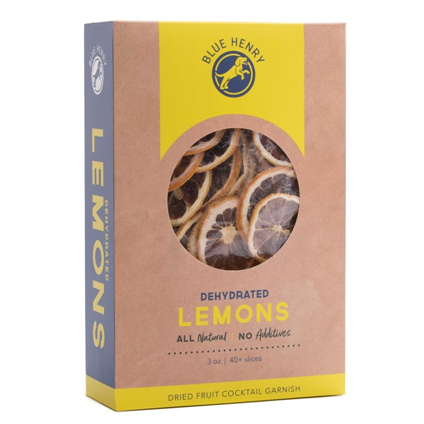 16-PACK OF Cocktail Garnish Lemon Wheels Dehydrated, Blue Henry