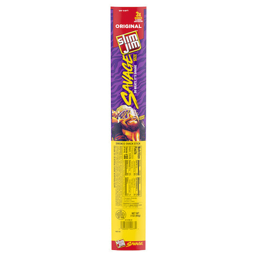 72-PACK OF Meat Sticks Savage Original Slim Jim, 6 - 12 - 3 Oz