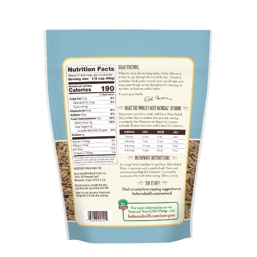 4-PACK OF Extra Thick Rolled Oats Bob'S Red Mill, 4 - 16 Oz