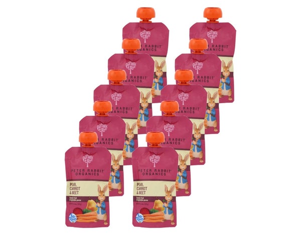 10-PACK OF Puree Carrot Organic Beet And Pear Peter Rabbit Organics 4.4 oz