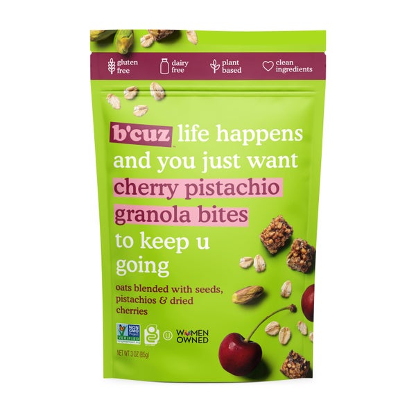 12-PACK OF Granola Bites Cherry Pistachio, B'cuz Snacks