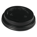 1000-PACK OF Lid Plastic Boardwalk BWKHOTBL1020 Black Hot Cup Lids for 10 oz. to 20 oz. Cups - 1000 Count - Spill-Resistant Design