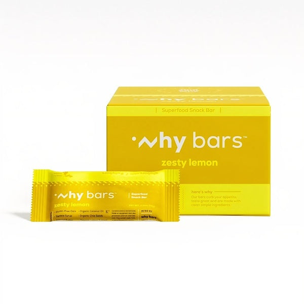 12-PACK OF Bar Superfood Zesty Lemon, Why Bars