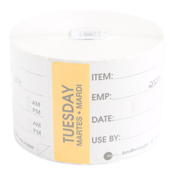 3X4-PACK OF LABEL ROLL RMVBL PREP TUES TRI