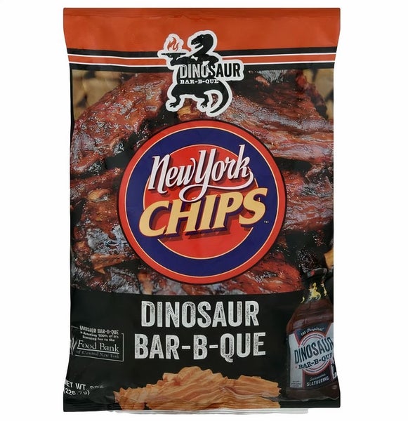12-PACK OF Potato Chips Dinosaur BBQ, New York Chips