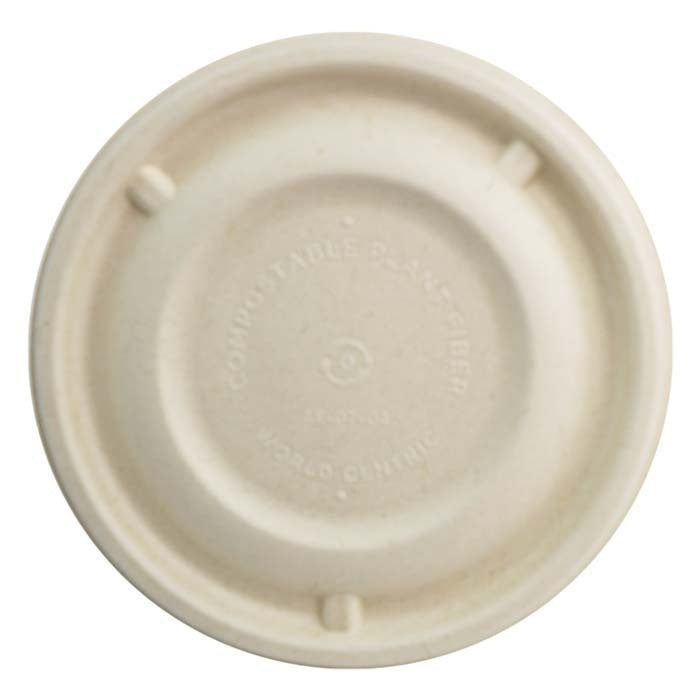 500-PACK OF Bowl Lids Compostable Fiber Lids for World Centric 12 oz Round Fiber Bowls | 500 count