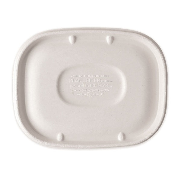 400-PACK OF Lid Lid Eco-Friendly Paper Fiber Lids for Containers - 8.9" x 6.9" x 0.4" - Natural Bamboo & Plant Fiber - 400 Count
