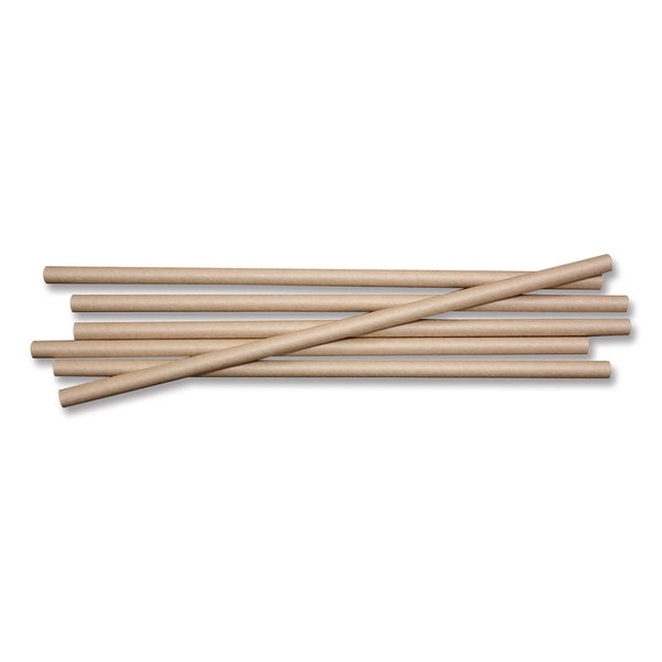 6000-PACK OF World Centric ST-PA-8-K 8 in. Sustainable Paper Straws - Kraft (6000/Carton)