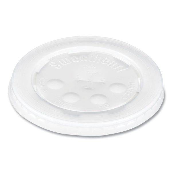 2000-PACK OF Lid Plastic SOLO L16BL-0100 Translucent Polystyrene Plastic Cold Cup Lids for 12 oz to 24 oz Cups - Leak-Resistant and Versatile (125 Lids per Pack, 16 Packs per Carton)