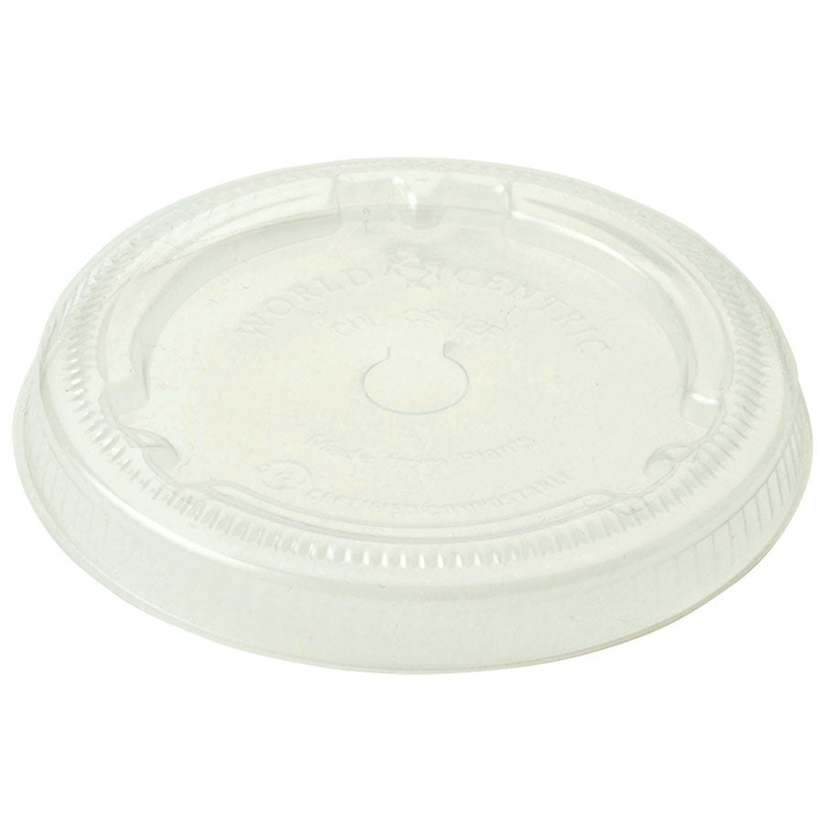 1000-PACK OF Cup/Lid PLA Lids w/ Straw Hole | Fits 10-22 oz World Centric Paper Cups | 1000 count