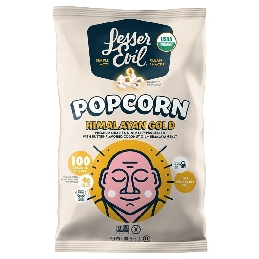 12-PACK OF Organic Popcorn Himalayan Gold Lesser Evil (Popcorn), 12 - 0.88 Oz