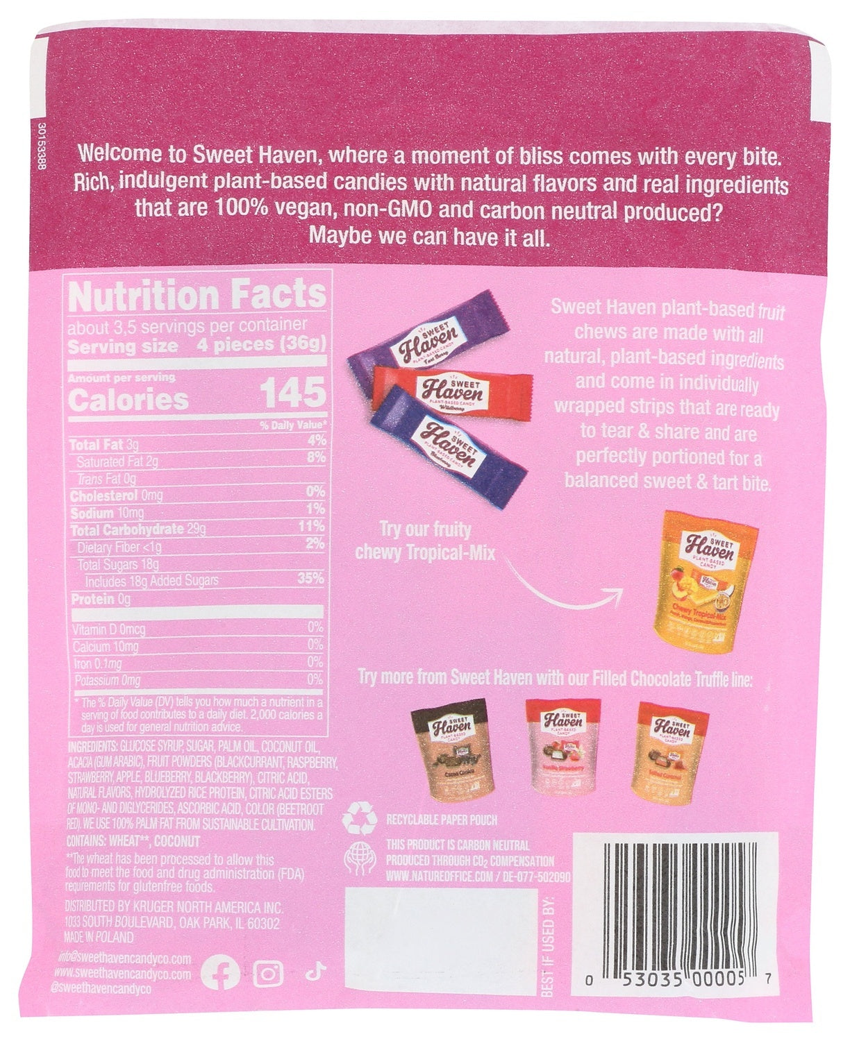 6-PACK OF CANDY FRUIT CHEWY BERRY-MIX