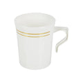 12-PACK OF Mug Plastic 8 oz Gold Edge Rim