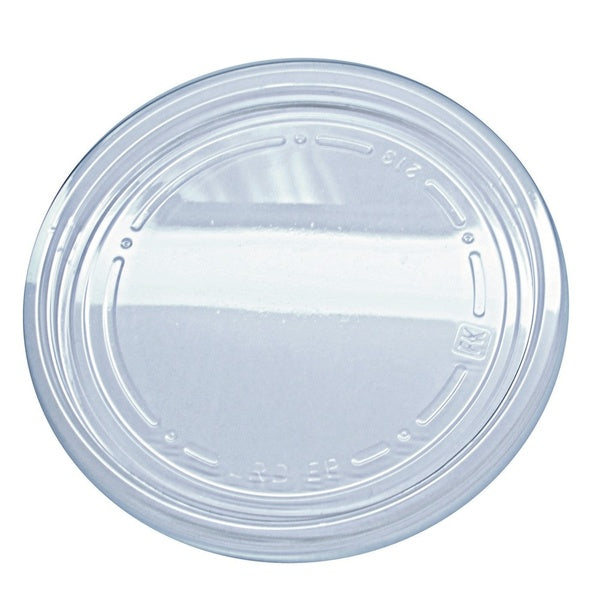 500-PACK OF Lid Flat Fabri-Kal Recycleware Clear Flat Plug Fit Lids for Round Plastic Deli Containers - 500 Count