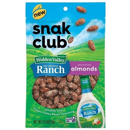 6-PACK OF Hidden Valley Ranch Almonds Snak Club, 6 - 2.5 Oz