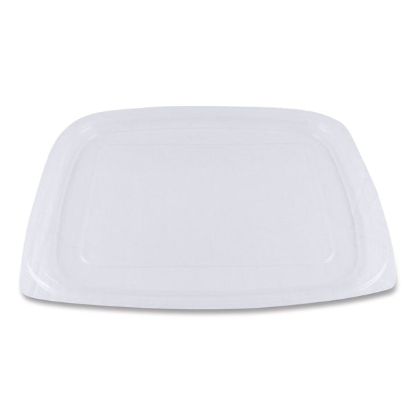 600-PACK OF World Centric RDLCS24 6.5 in. x 7.5 in. x 0.3 in. PLA Rectangular Plastic Deli Container Lids - Clear (600/Carton)