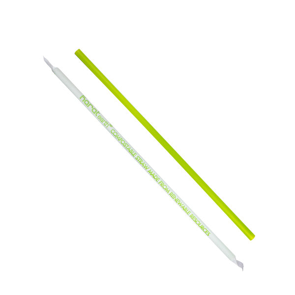 4800-PACK OF Straw Wrapped Karat Earth 9.5" PLA Jumbo Straw Paper Wrapped, Green - 4,800 pcs
