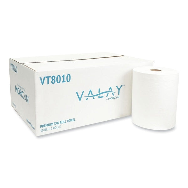 6-PACK OF Morcon Paper VT8010 10-Inch x 700 ft 1-Ply TAD Roll Towels - White (6 Rolls per Carton) for Commercial Use