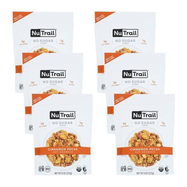 6-PACK OF Cereal Granola Cinnamon Pecan Nutrail 8 oz