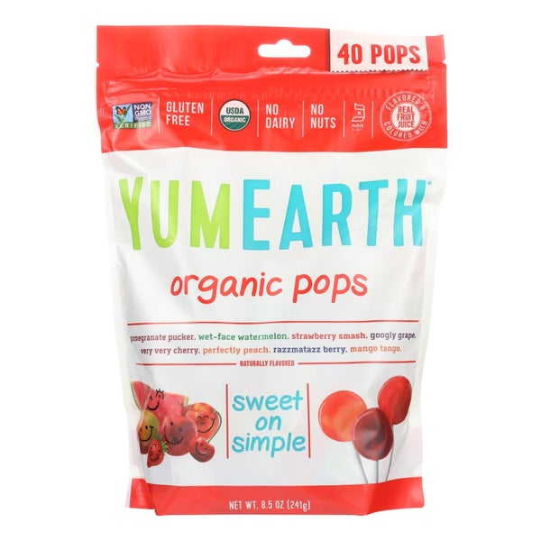 12-PACK OF CANDY LOLLIPOP ORGANIC ASSORTED