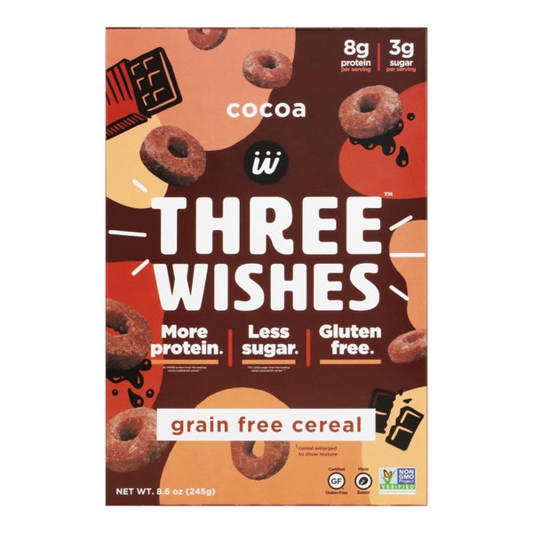 6-PACK OF Cereal Cocoa Chocolate Gluten Free Three Wishes 8.6 oz
